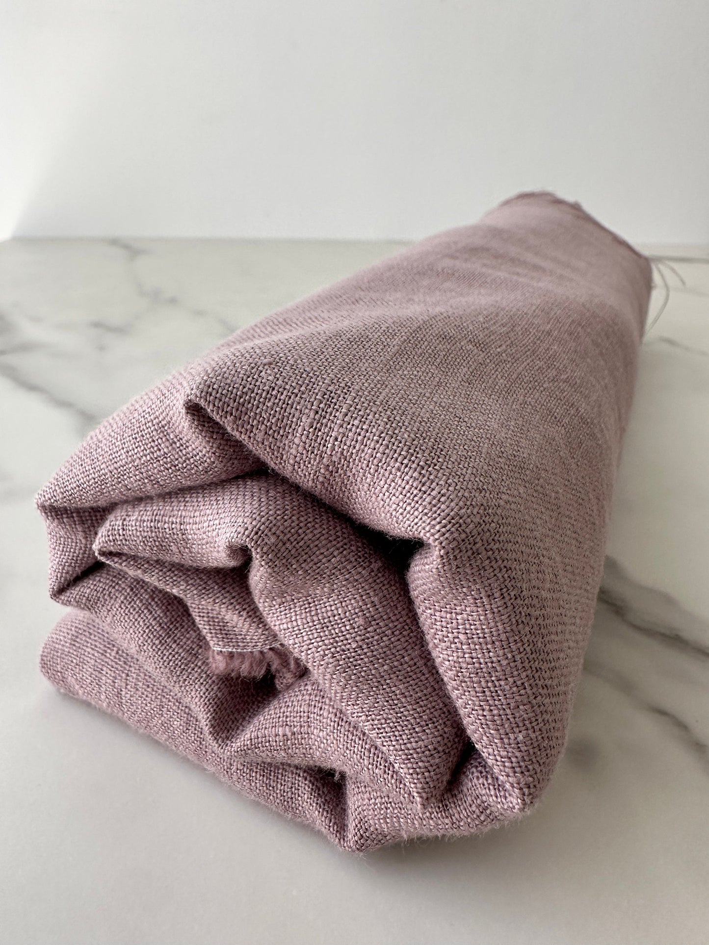 Linen Fabric by The Yard. Certified European Flax & OEKO-Tex 100. Mid weight Softened Woven Linen from U.S.A. Seller- Mauve LN-MAU