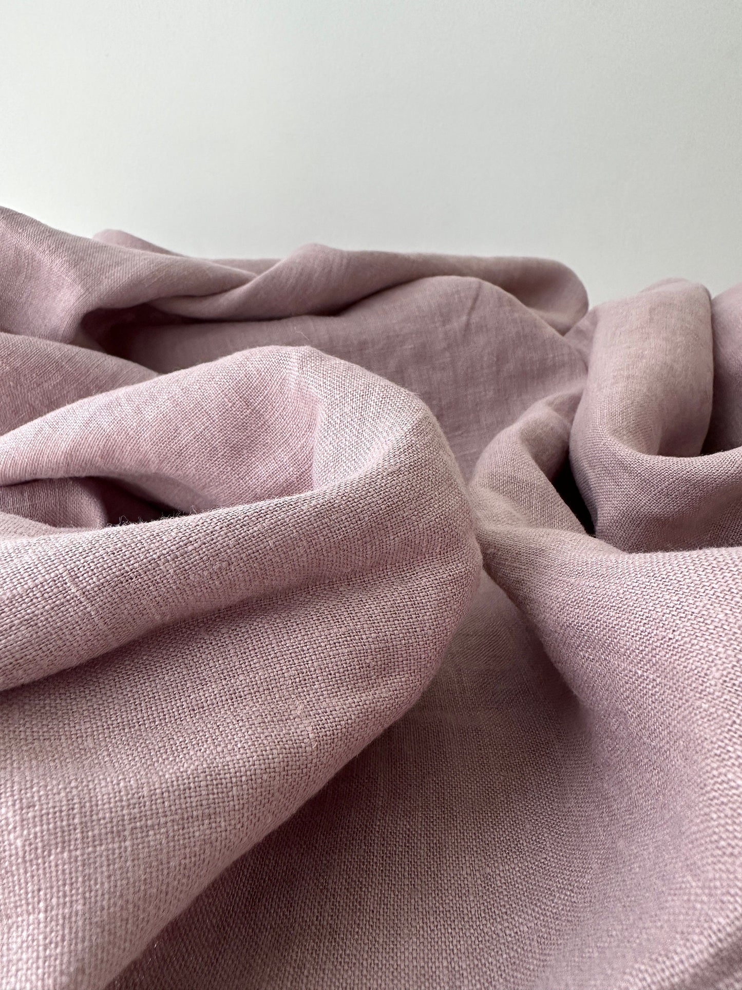 Linen Fabric by The Yard. Certified European Flax & OEKO-Tex 100. Mid weight Softened Woven Linen from U.S.A. Seller- Mauve LN-MAU