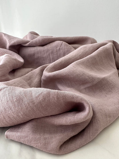 Linen Fabric by The Yard. Certified European Flax & OEKO-Tex 100. Mid weight Softened Woven Linen from U.S.A. Seller- Mauve LN-MAU