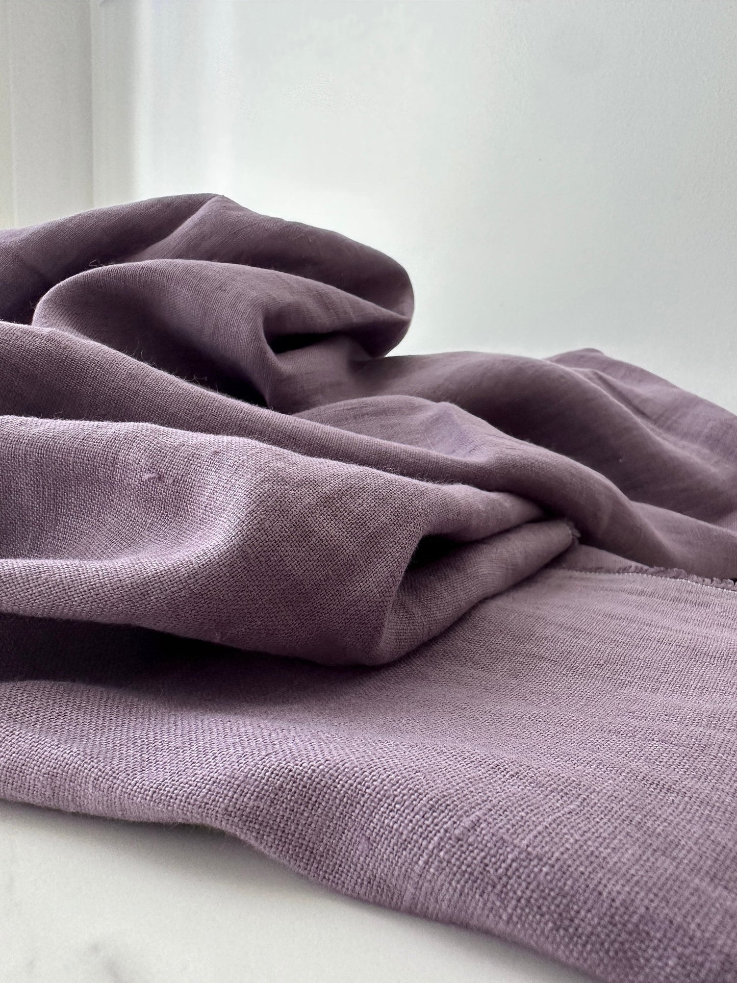 Linen Fabric by The Yard. Certified European Flax & OEKO-Tex 100. Mid weight Softened Woven Linen from U.S.A. Seller- Plum Dandy LN-PLD