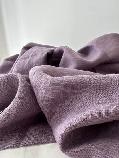 Linen Fabric by The Yard. Certified European Flax & OEKO-Tex 100. Mid weight Softened Woven Linen from U.S.A. Seller- Plum Dandy LN-PLD