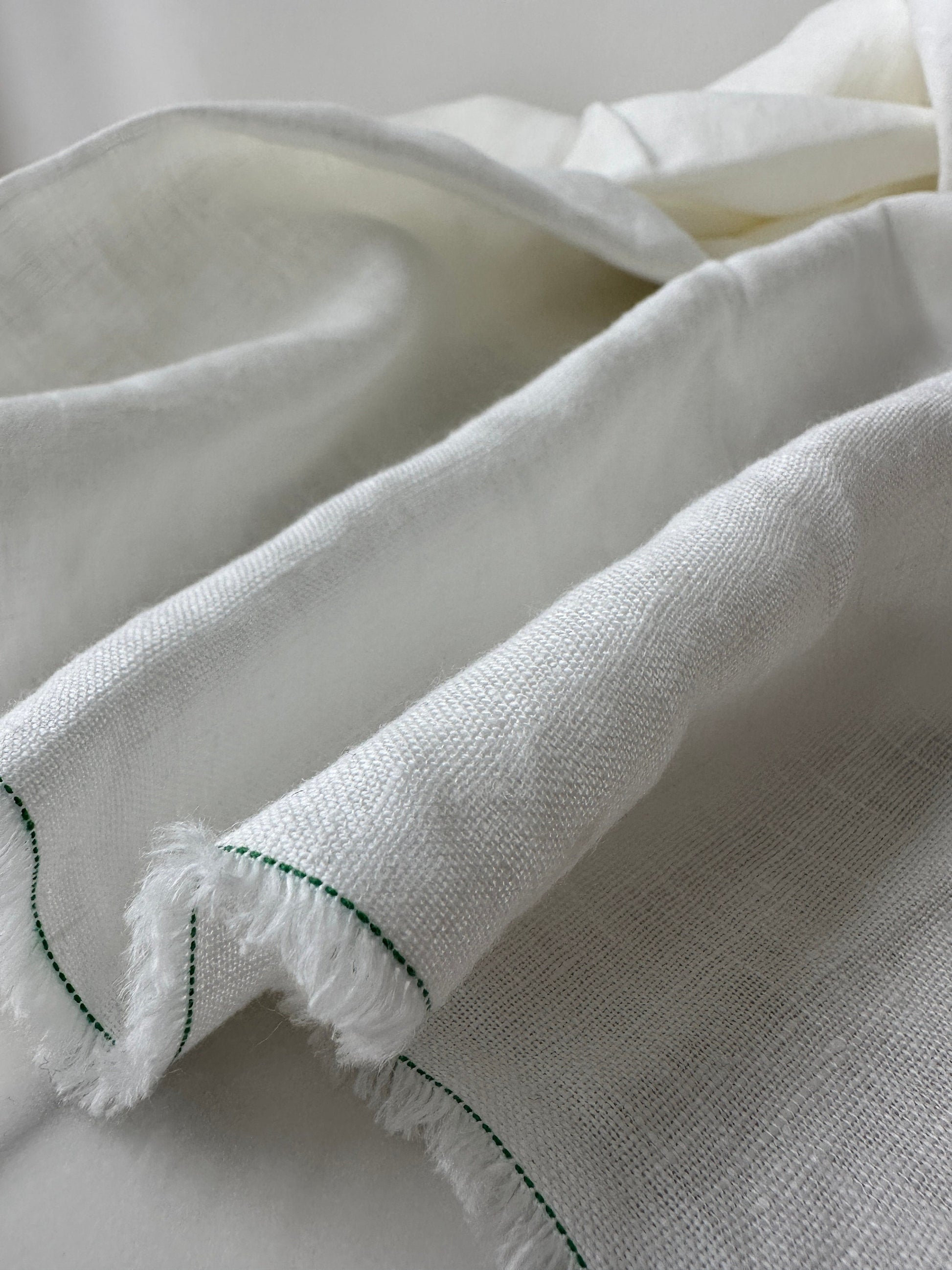 Linen Fabric by The Yard. Certified European Flax & OEKO-Tex 100. Mid weight Softened Woven Linen from U.S.A. Seller- Seashell White LN-SSW