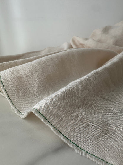 Linen Fabric by The Yard. Certified European Flax & OEKO-Tex 100. Mid weight Softened Woven Linen from U.S.A. Seller- Cream LN-CRM