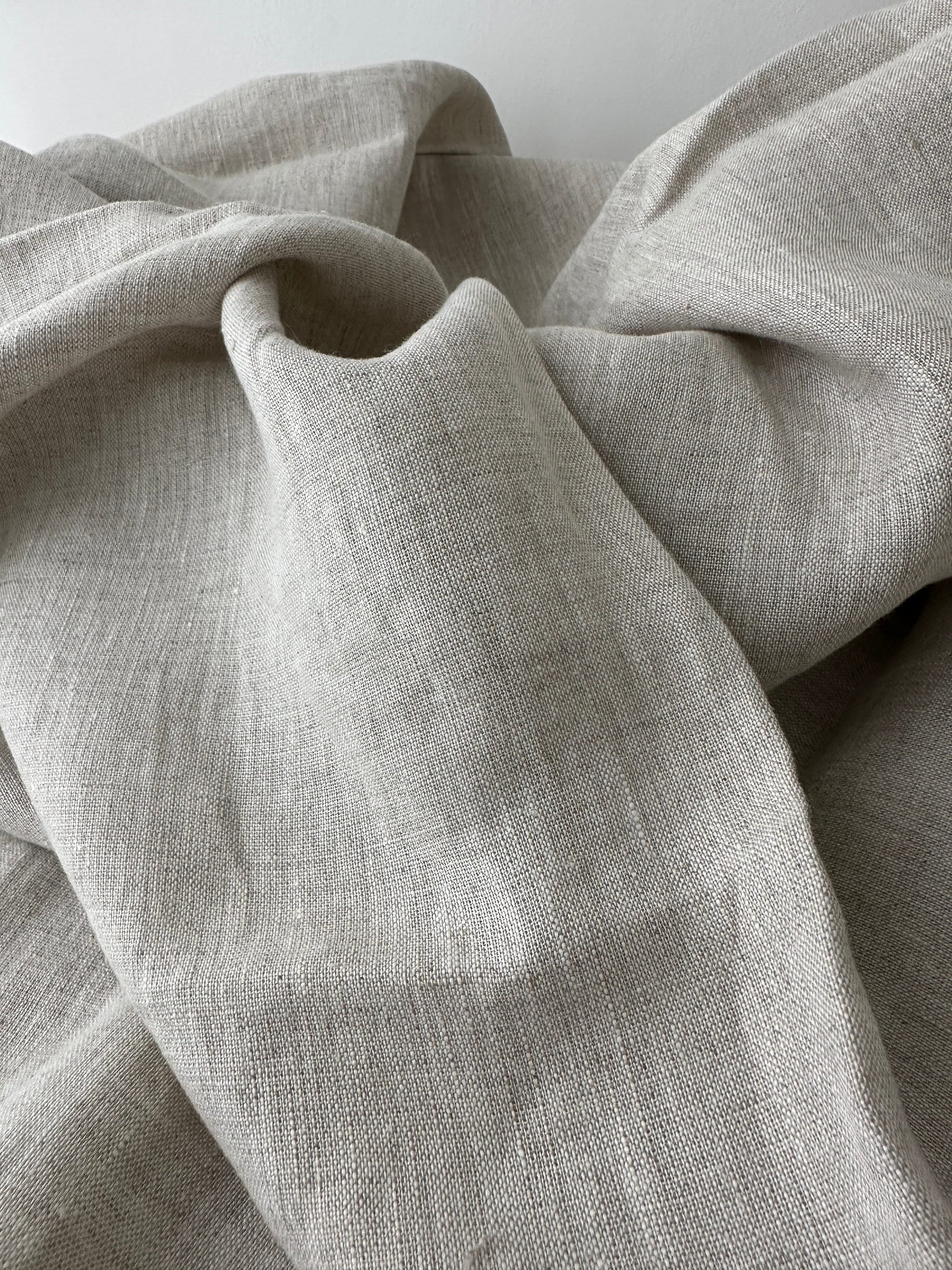 Linen Fabric by The Yard. Certified European Flax & OEKO-Tex 100. Mid weight Softened Woven Linen from U.S.A. Seller- White Pepper LN-WPP