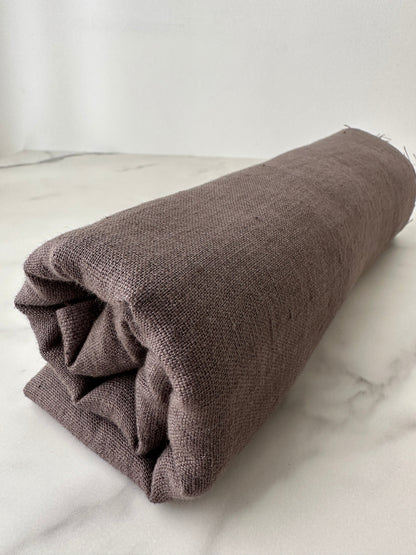 Linen Fabric by The Yard. Certified European Flax & OEKO-Tex 100. Mid weight Softened Woven Linen from U.S.A. Seller- Truffle Brown LN-TRU