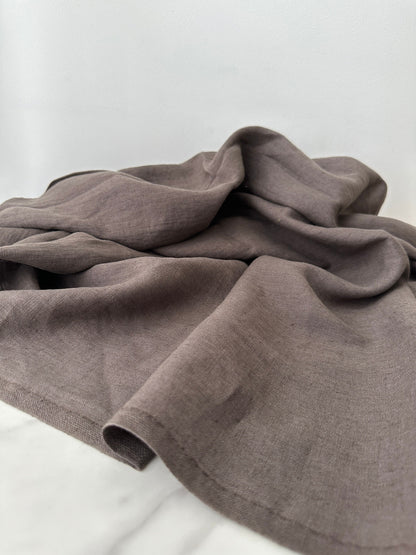 Linen Fabric by The Yard. Certified European Flax & OEKO-Tex 100. Mid weight Softened Woven Linen from U.S.A. Seller- Truffle Brown LN-TRU