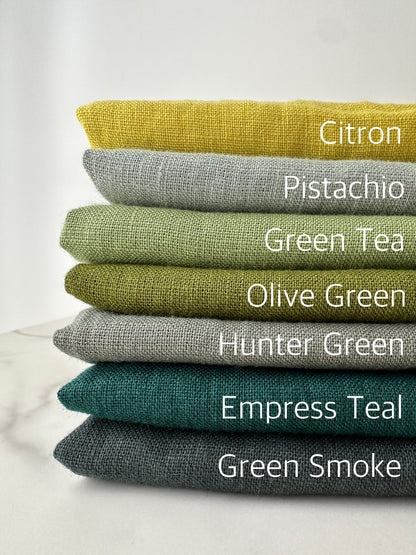 Linen Fabric by The Yard. Certified European Flax & OEKO-Tex 100. Mid weight Softened Woven Linen from U.S.A. Seller- Olive Green LN-OGR