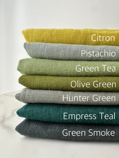 Linen Fabric by The Yard. Certified European Flax & OEKO-Tex 100. Mid weight Softened Woven Linen from U.S.A. Seller- Pistachio LN-PIS