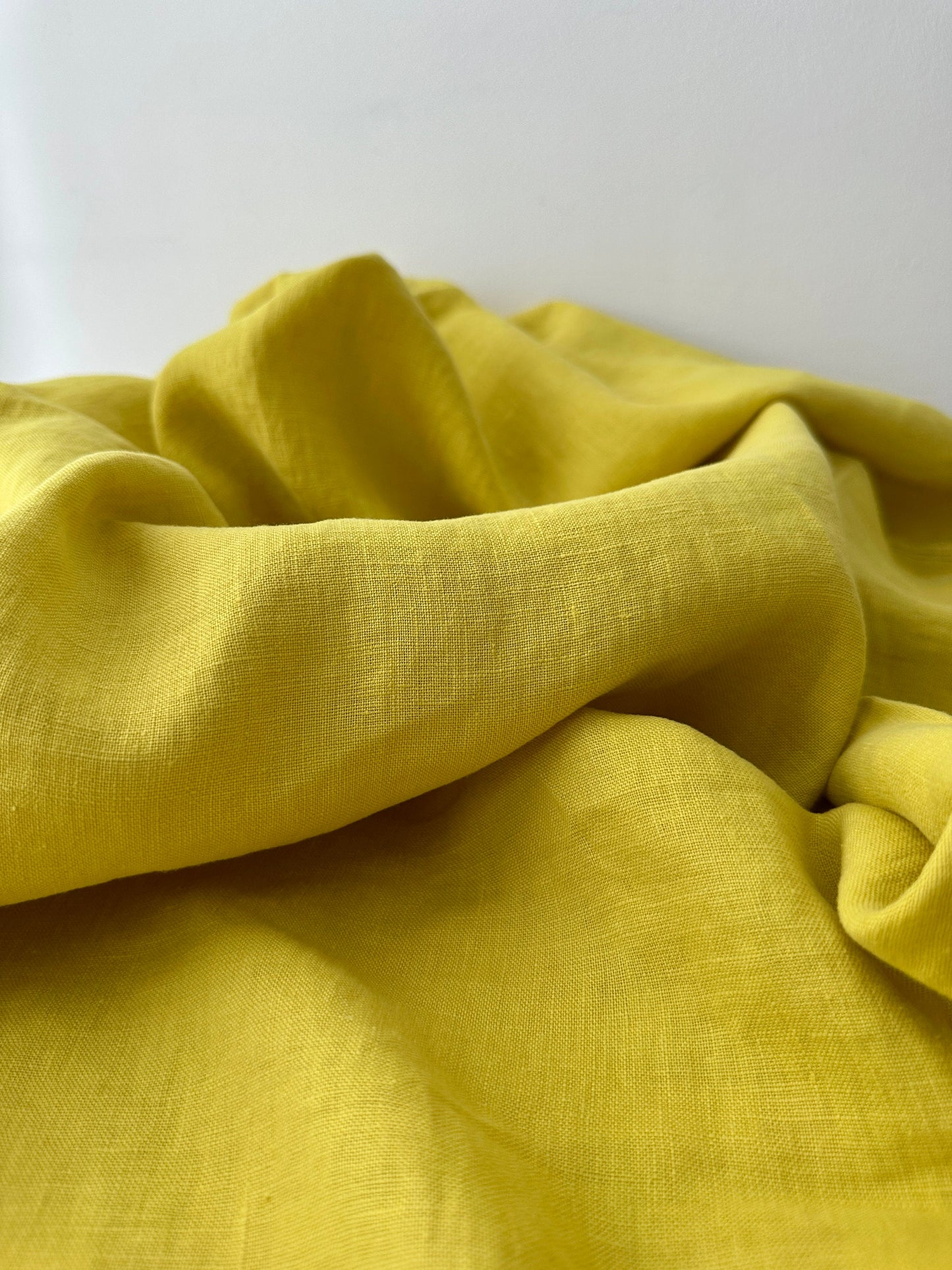 Linen Fabric by The Yard. Certified European Flax & OEKO-Tex 100. Mid weight Softened Woven Linen from U.S.A. Seller- Citron LN-CIT