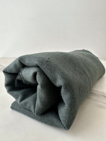 Linen Fabric by The Yard. Certified European Flax & OEKO-Tex 100. Mid weight Softened Woven Linen from U.S.A. Seller- Green Smoke LN-GRM