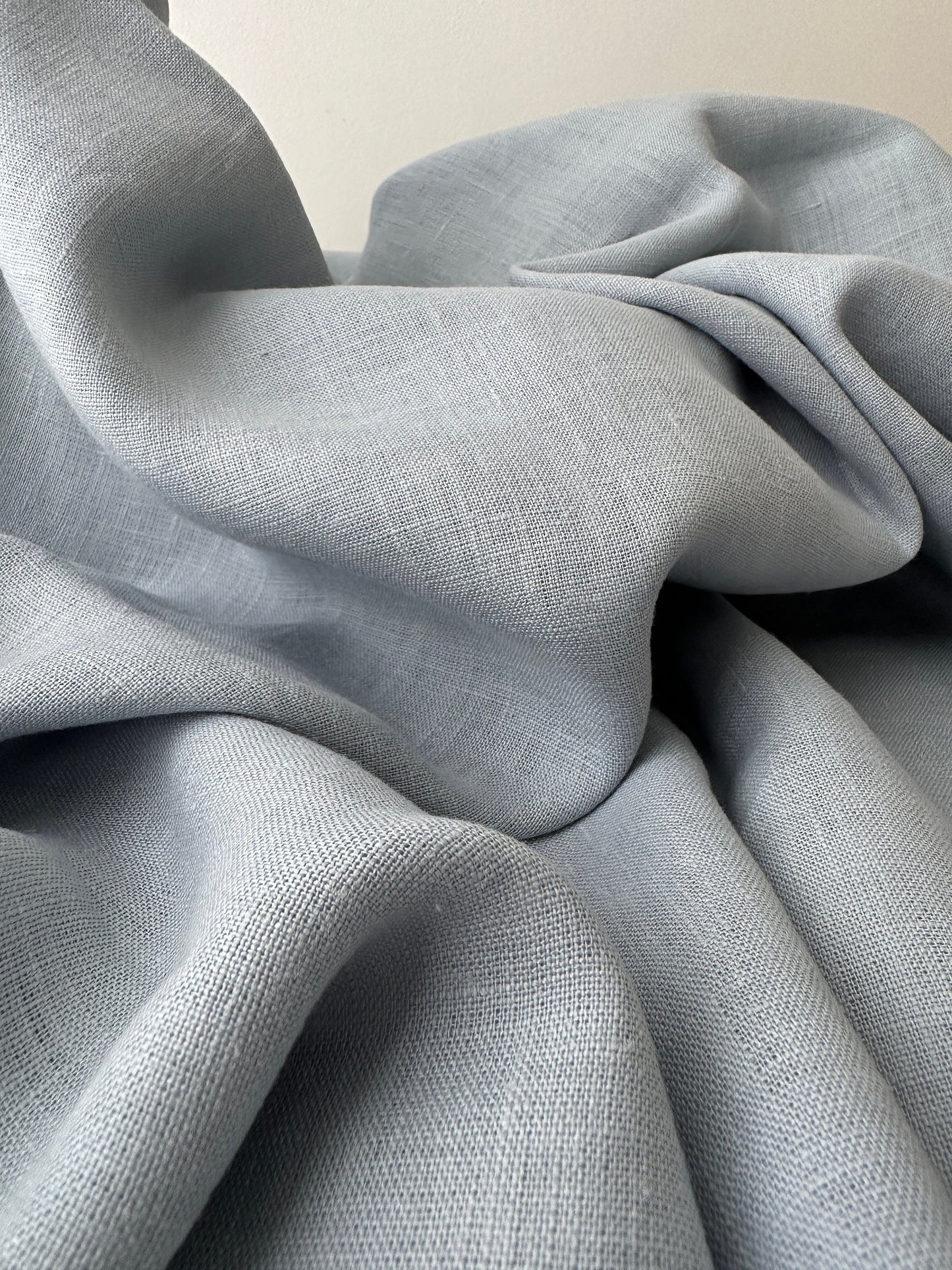 Linen Fabric by The Yard. Certified European Flax & OEKO-Tex 100. Mid weight Softened Woven Linen from U.S.A. Seller Light Blue LN-LBL