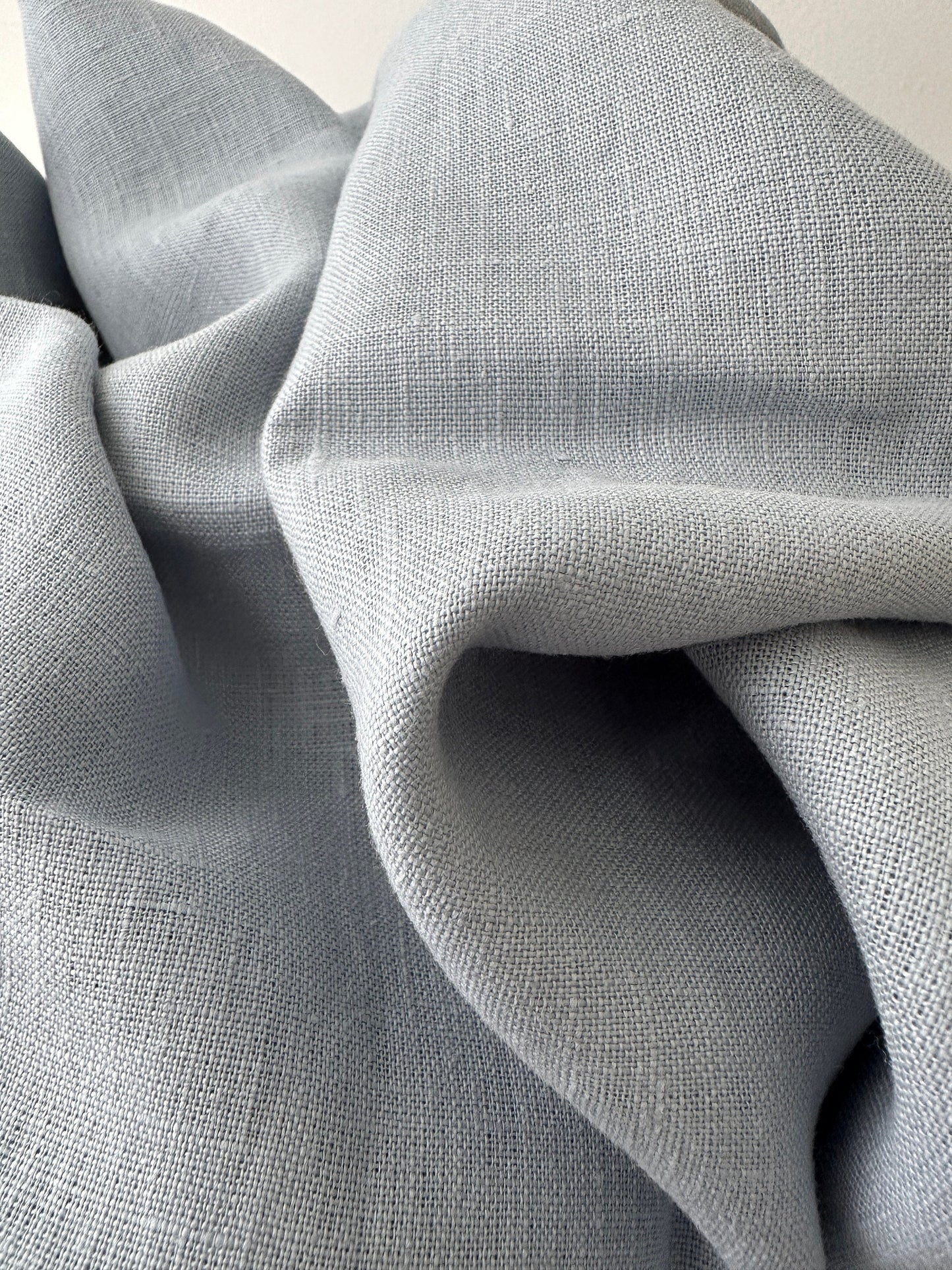 Linen Fabric by The Yard. Certified European Flax & OEKO-Tex 100. Mid weight Softened Woven Linen from U.S.A. Seller Light Blue LN-LBL