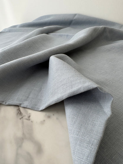 Linen Fabric by The Yard. Certified European Flax & OEKO-Tex 100. Mid weight Softened Woven Linen from U.S.A. Seller Light Blue LN-LBL