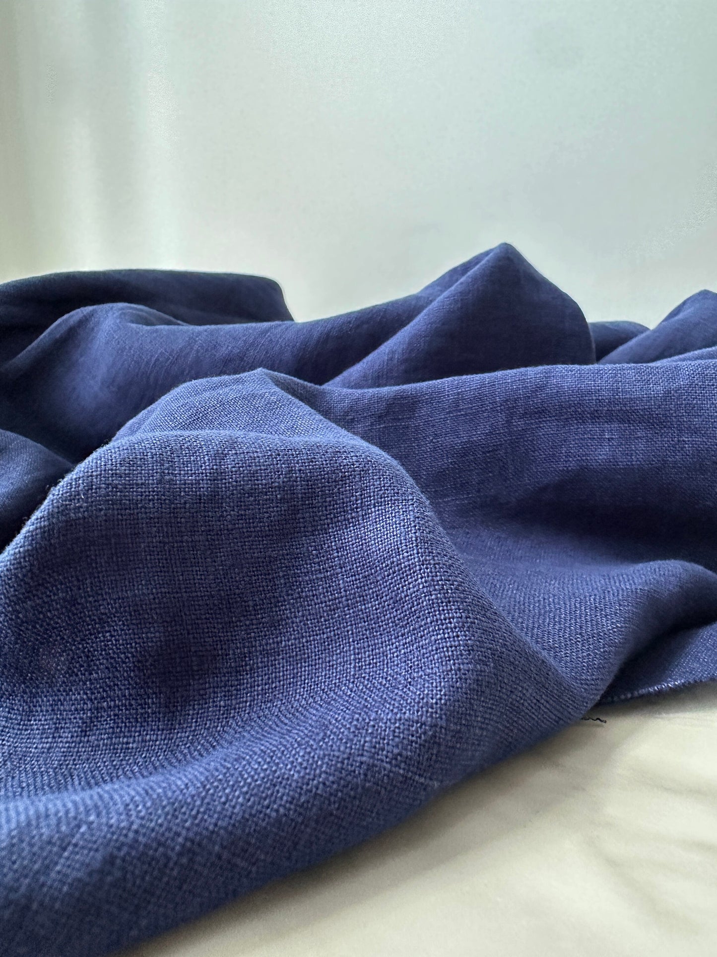 Linen Fabric by The Yard. Certified European Flax & OEKO-Tex 100. Mid weight Softened Woven Linen from U.S.A. Seller- Batik Blue LN-BTK