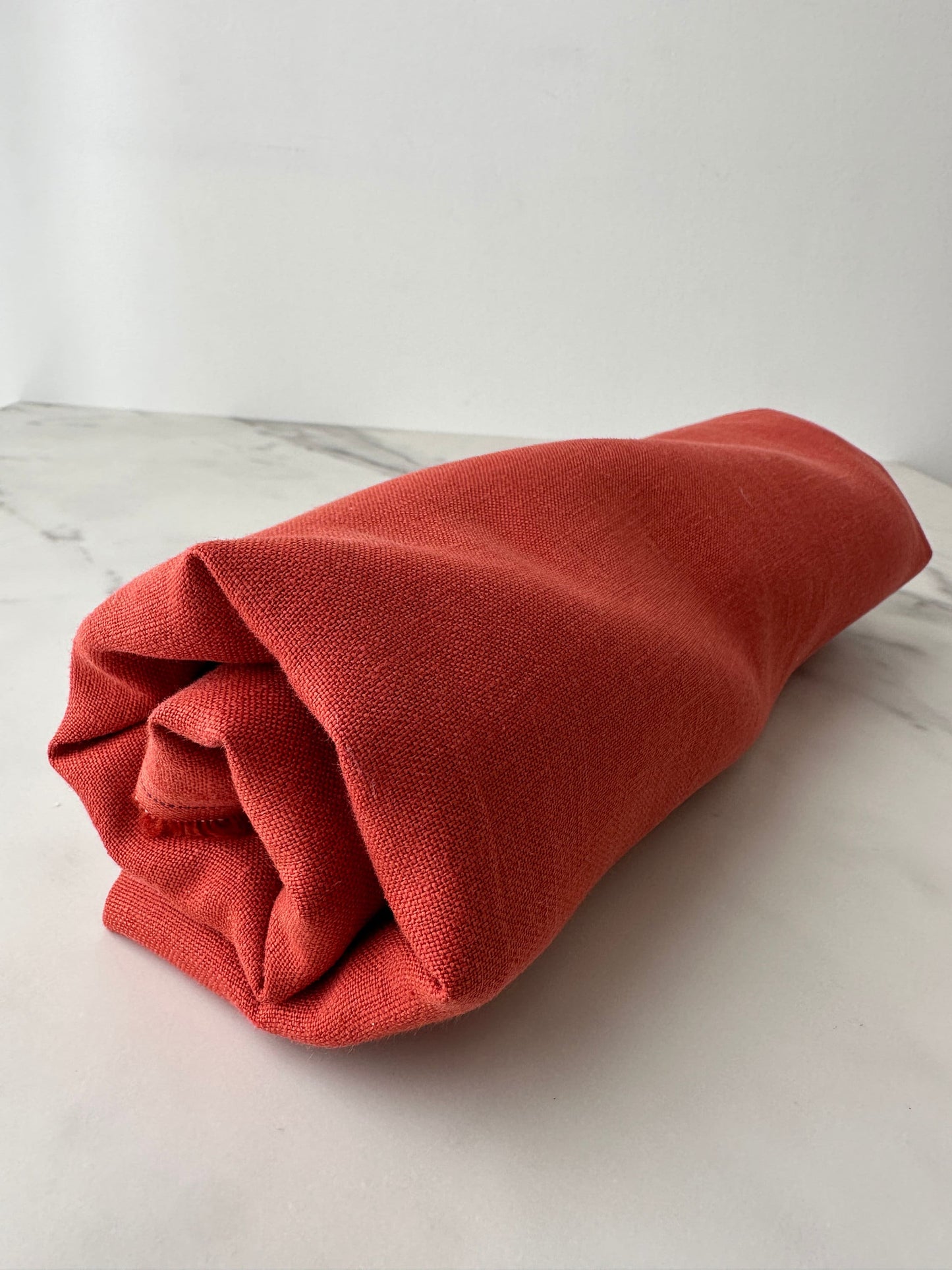 Linen Fabric by The Yard. Certified European Flax & OEKO-Tex 100. Mid weight Softened Woven Linen from U.S.A. Seller- Vermilion LN-VER