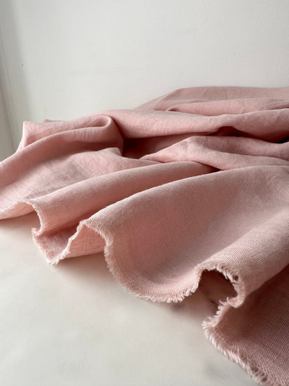 Linen Fabric by The Yard. Certified European Flax & OEKO-Tex 100. Mid weight Softened Woven Linen from U.S.A. Seller- Blush Pink LN-BLP