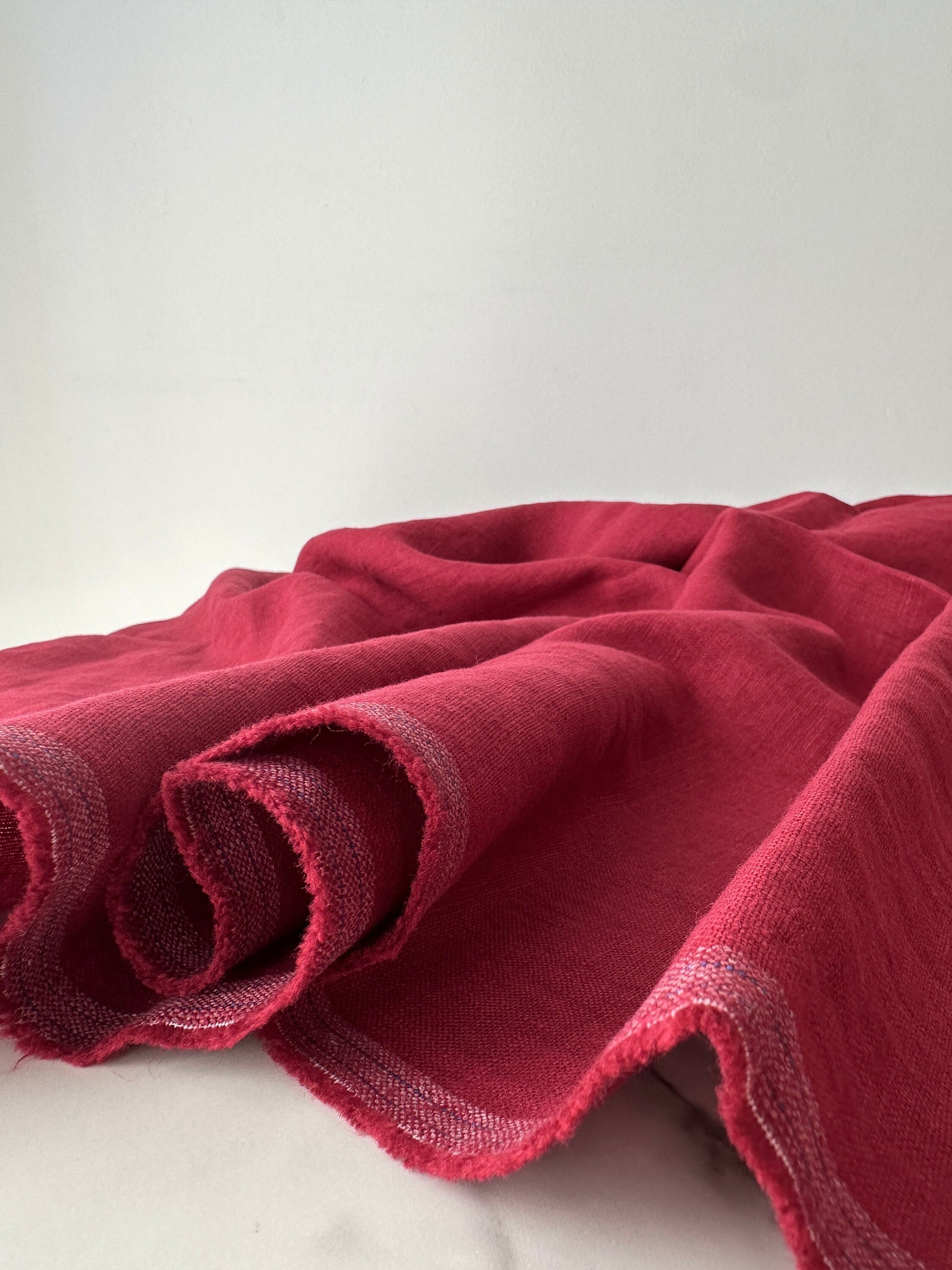 Linen Fabric by The Yard. Certified European Flax & OEKO-Tex 100. Mid weight Softened Woven Linen from U.S.A. Seller-Red Garnet LN-RGN