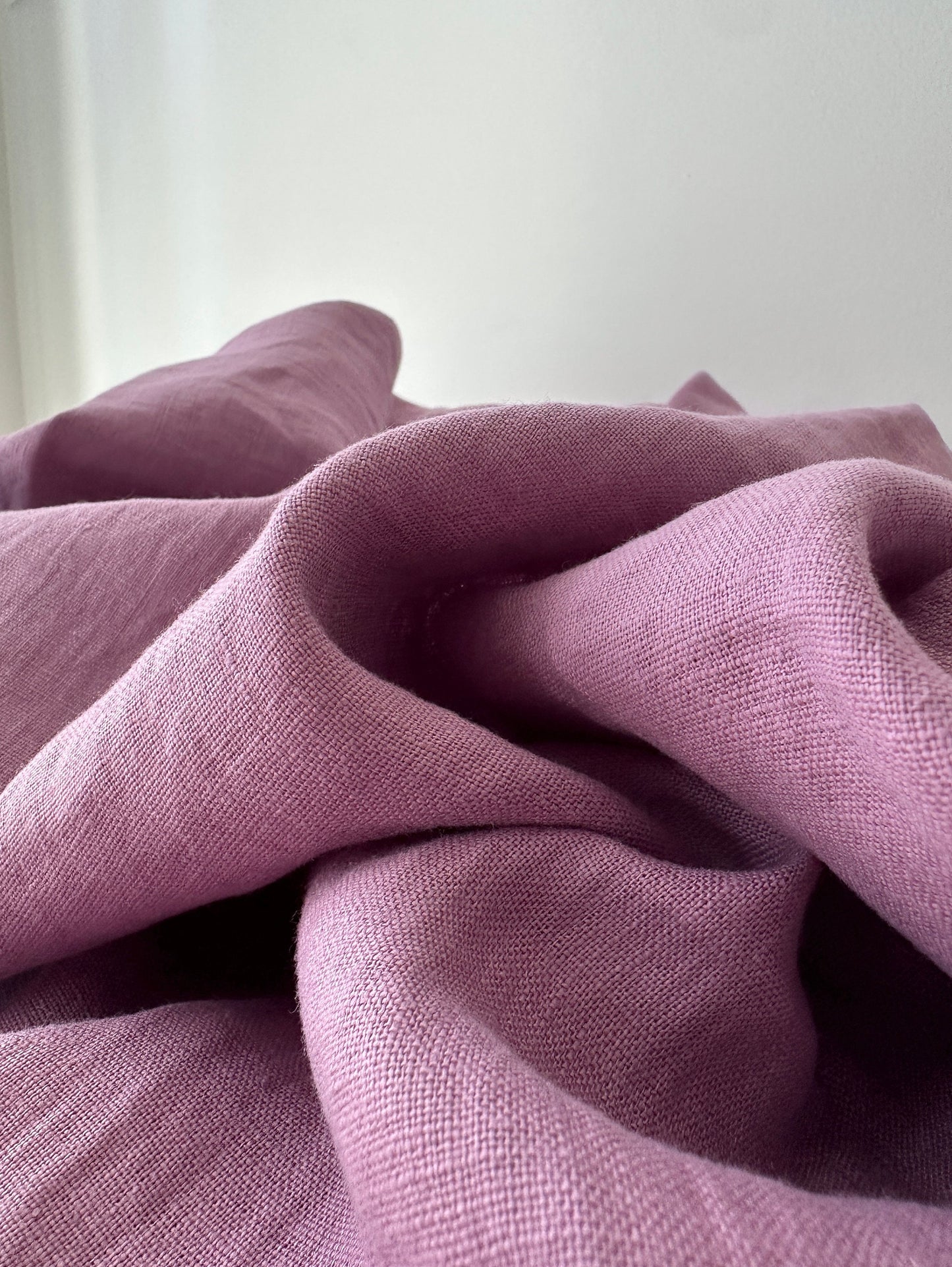 Linen Fabric by The Yard. Certified European Flax & OEKO-Tex 100. Mid weight Softened Woven Linen from U.S.A. Seller- Dewberry Purple LN-DWP