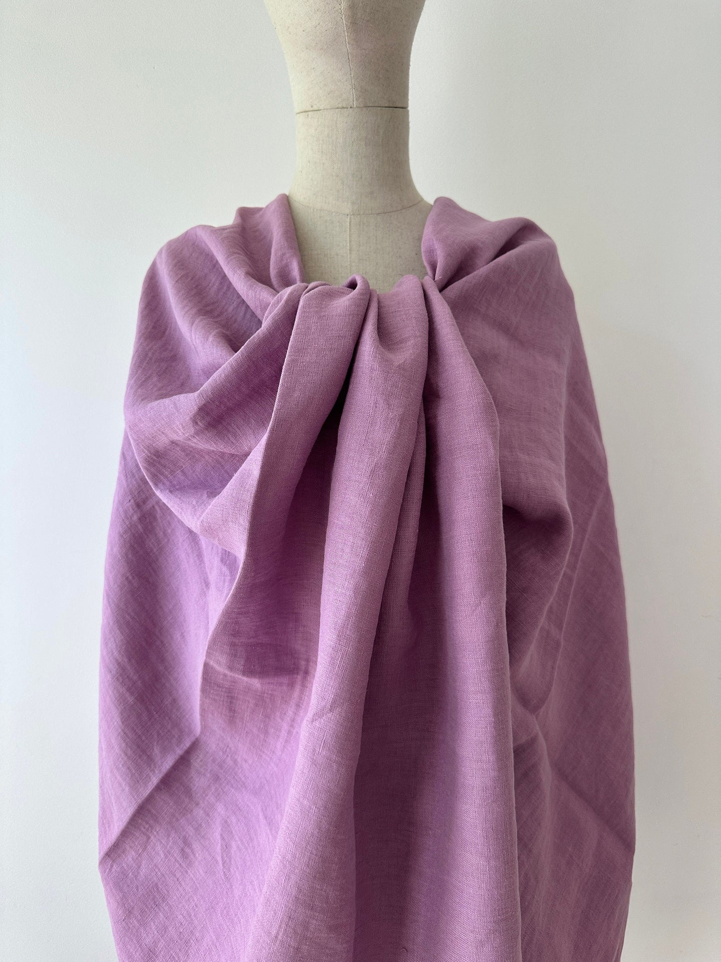 Linen Fabric by The Yard. Certified European Flax & OEKO-Tex 100. Mid weight Softened Woven Linen from U.S.A. Seller- Dewberry Purple LN-DWP