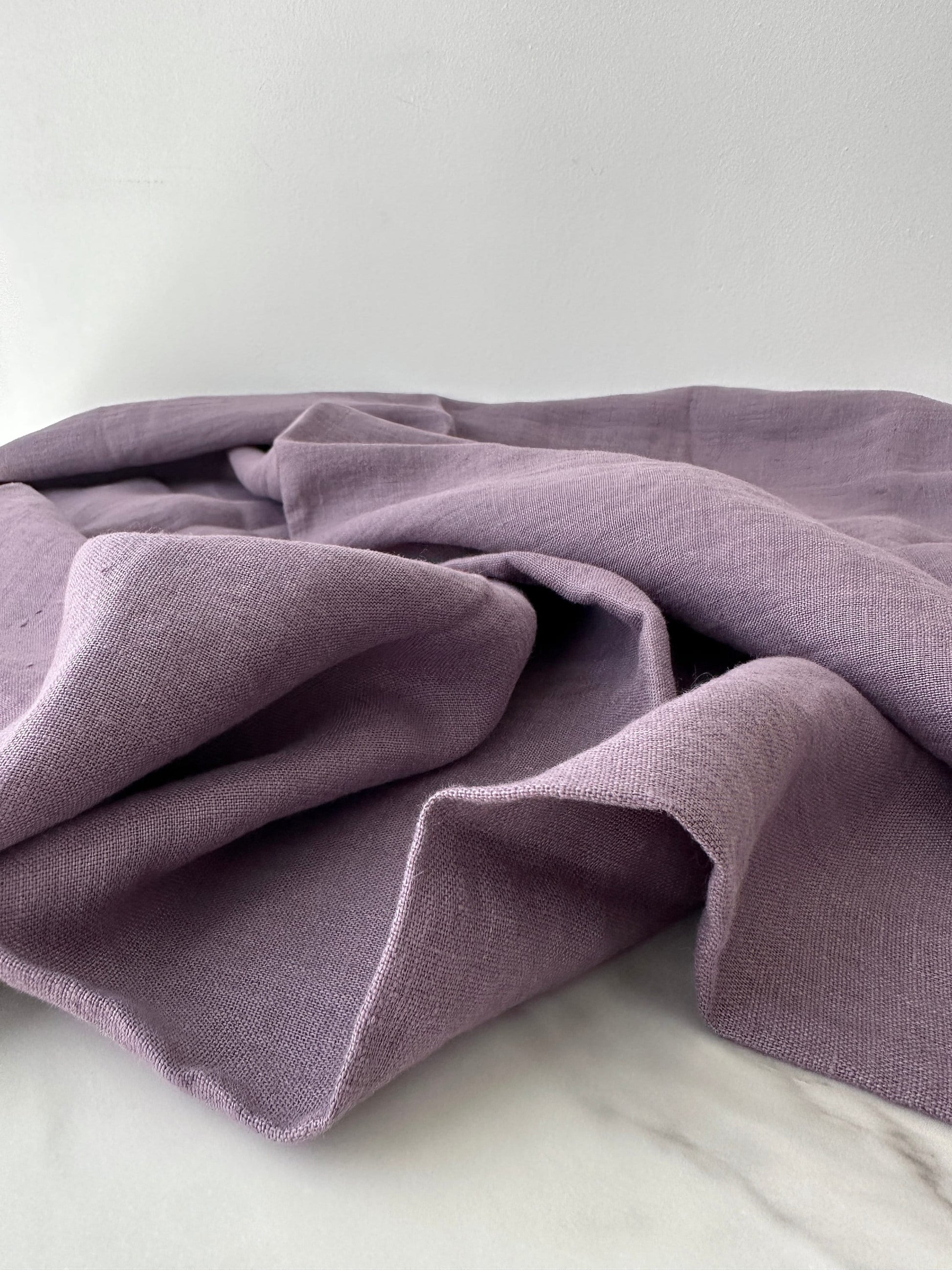 Linen Fabric by The Yard. Certified European Flax & OEKO-Tex 100. Mid weight Softened Woven Linen from U.S.A. Seller- Plum Dandy LN-PLD