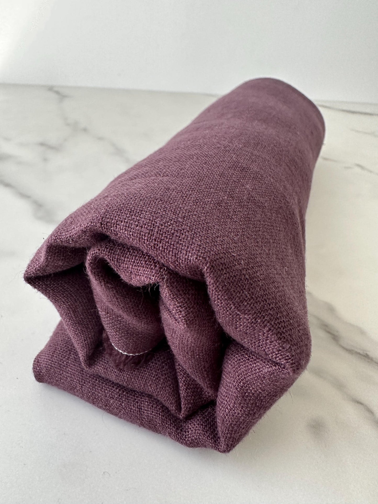 Linen Fabric by The Yard. Certified European Flax & OEKO-Tex 100. Mid weight Softened Woven Linen from U.S.A. Seller- Raisin LN-RSN