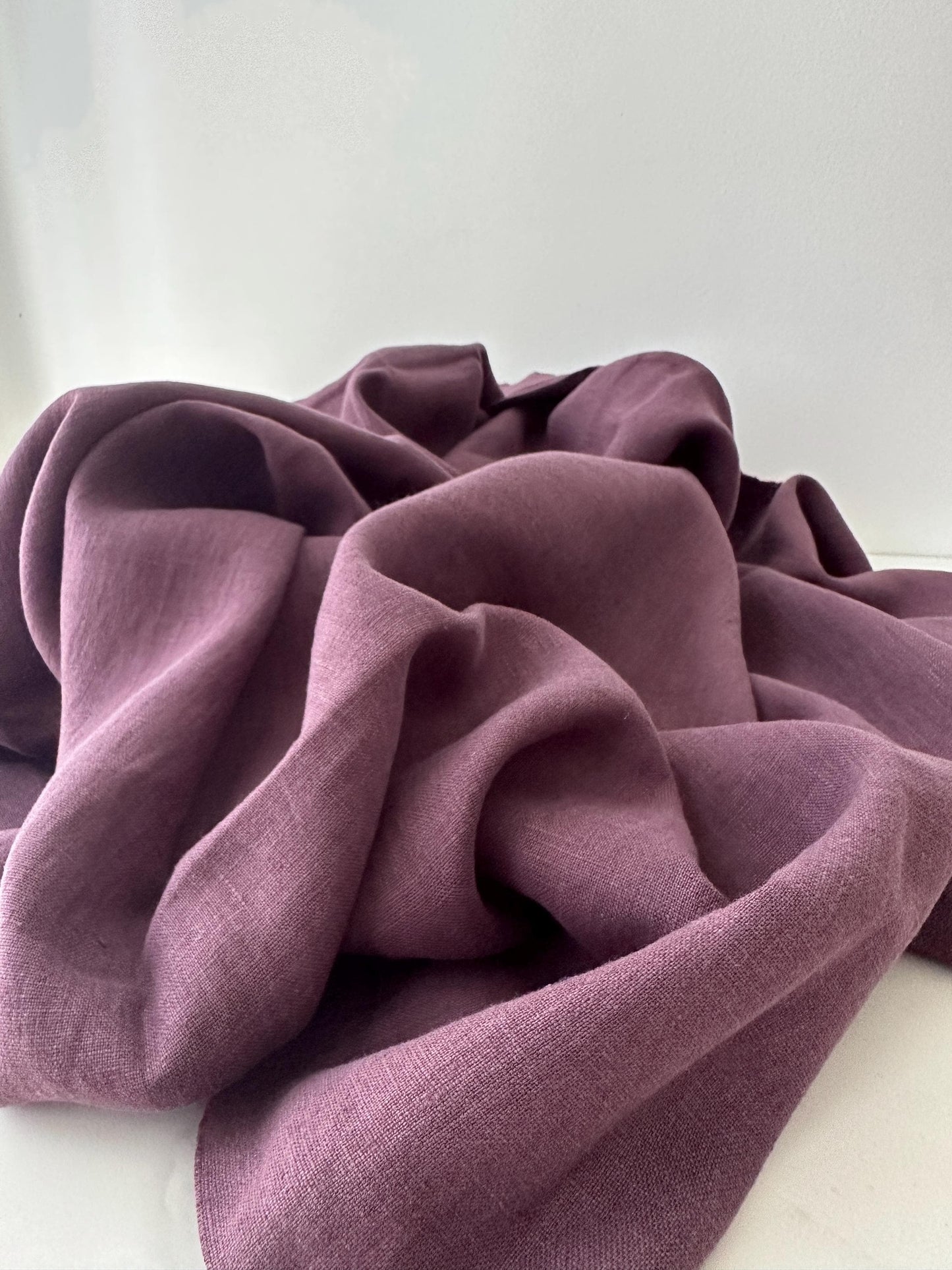 Linen Fabric by The Yard. Certified European Flax & OEKO-Tex 100. Mid weight Softened Woven Linen from U.S.A. Seller- Raisin LN-RSN