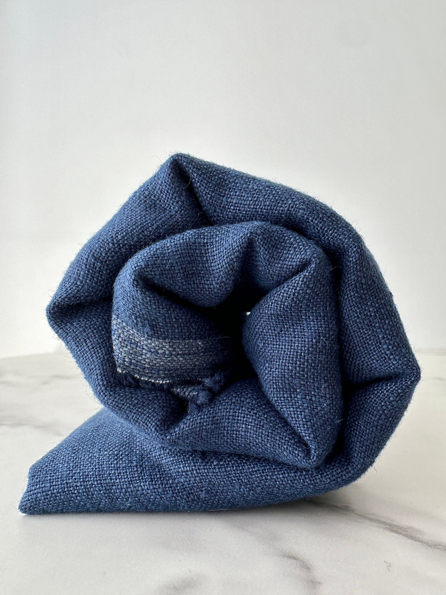 indigo european linen fabric soft washed texture