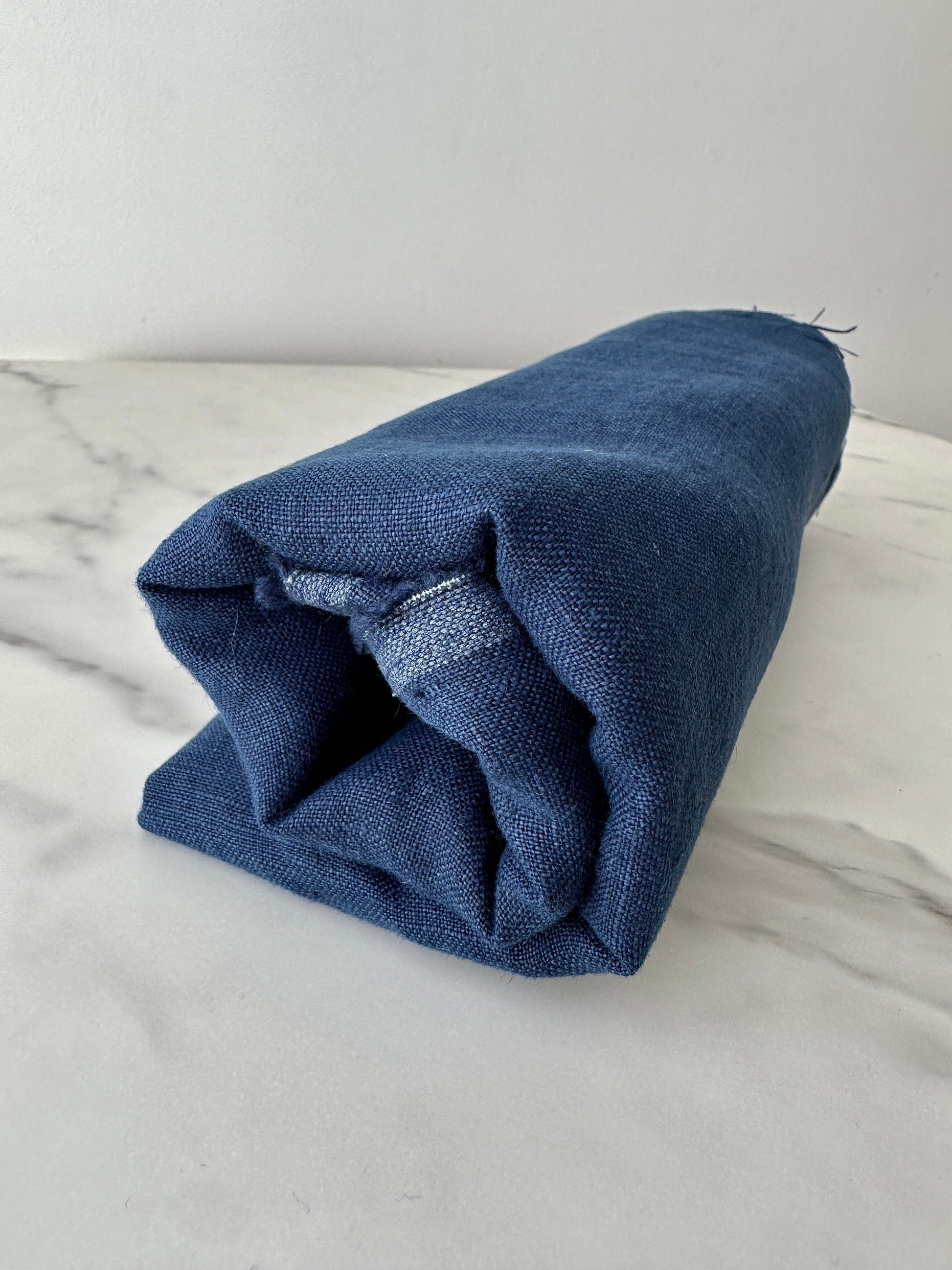 indigo linen fabric drape medium weight textile