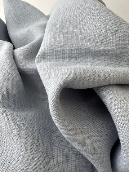 light blue linen fabric perfect for bedding and soft furnishings