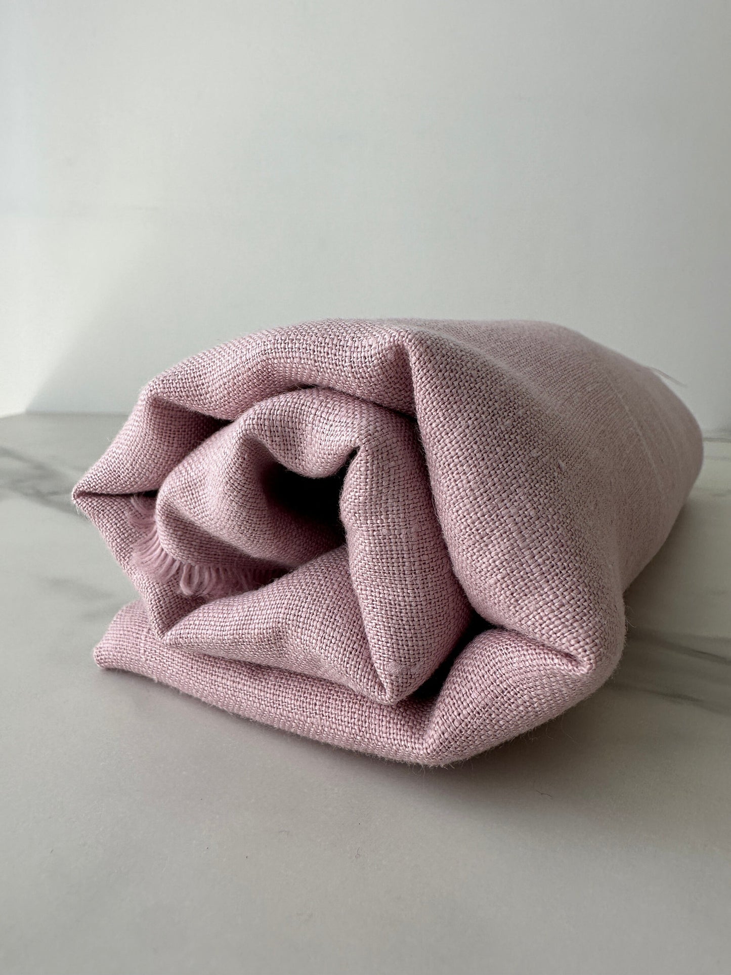 pastel linen fabric light orchid close up weave