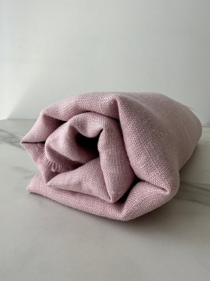 pastel linen fabric light orchid close up weave