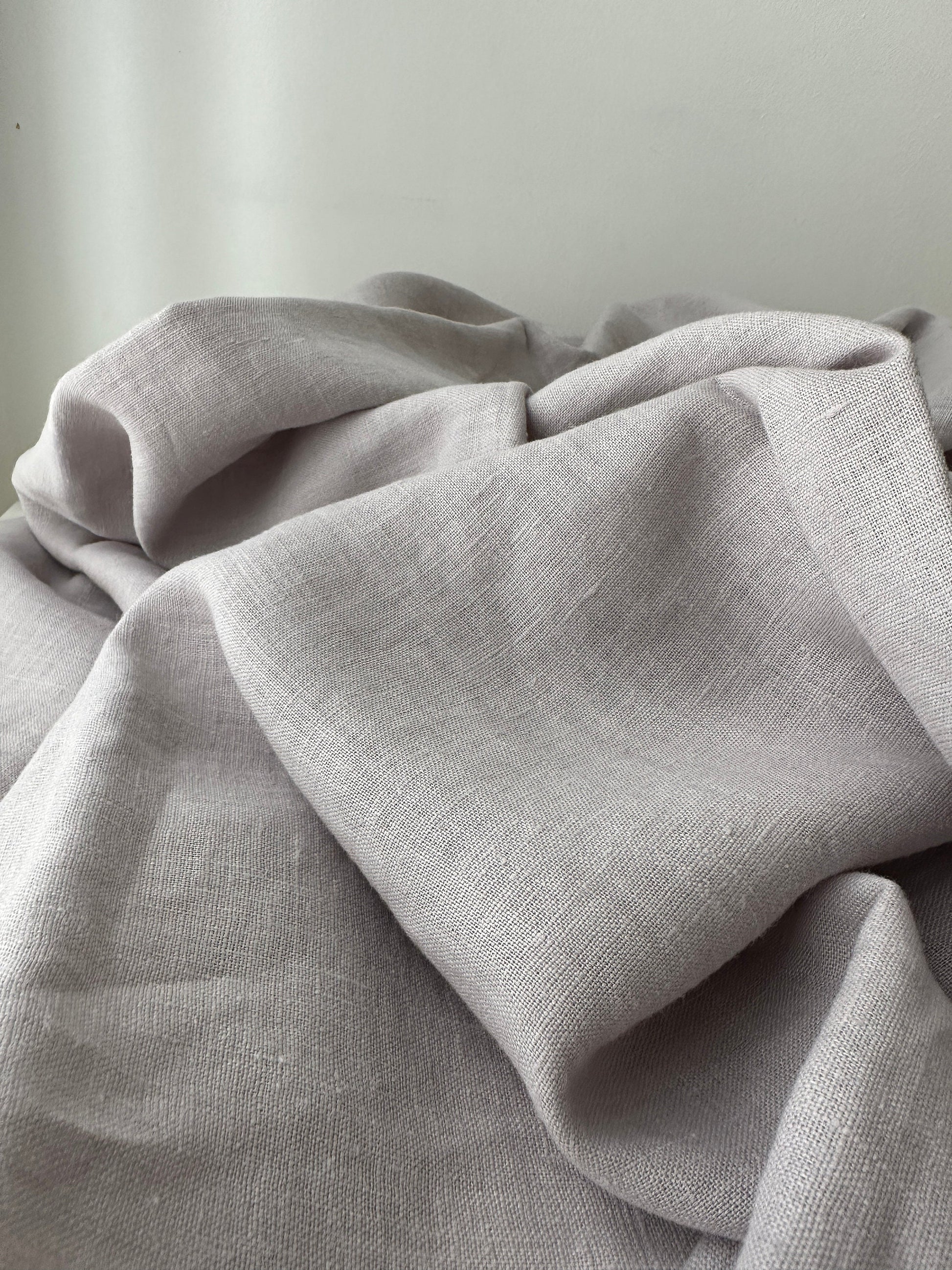 gender netural linen fabric in dove gray 