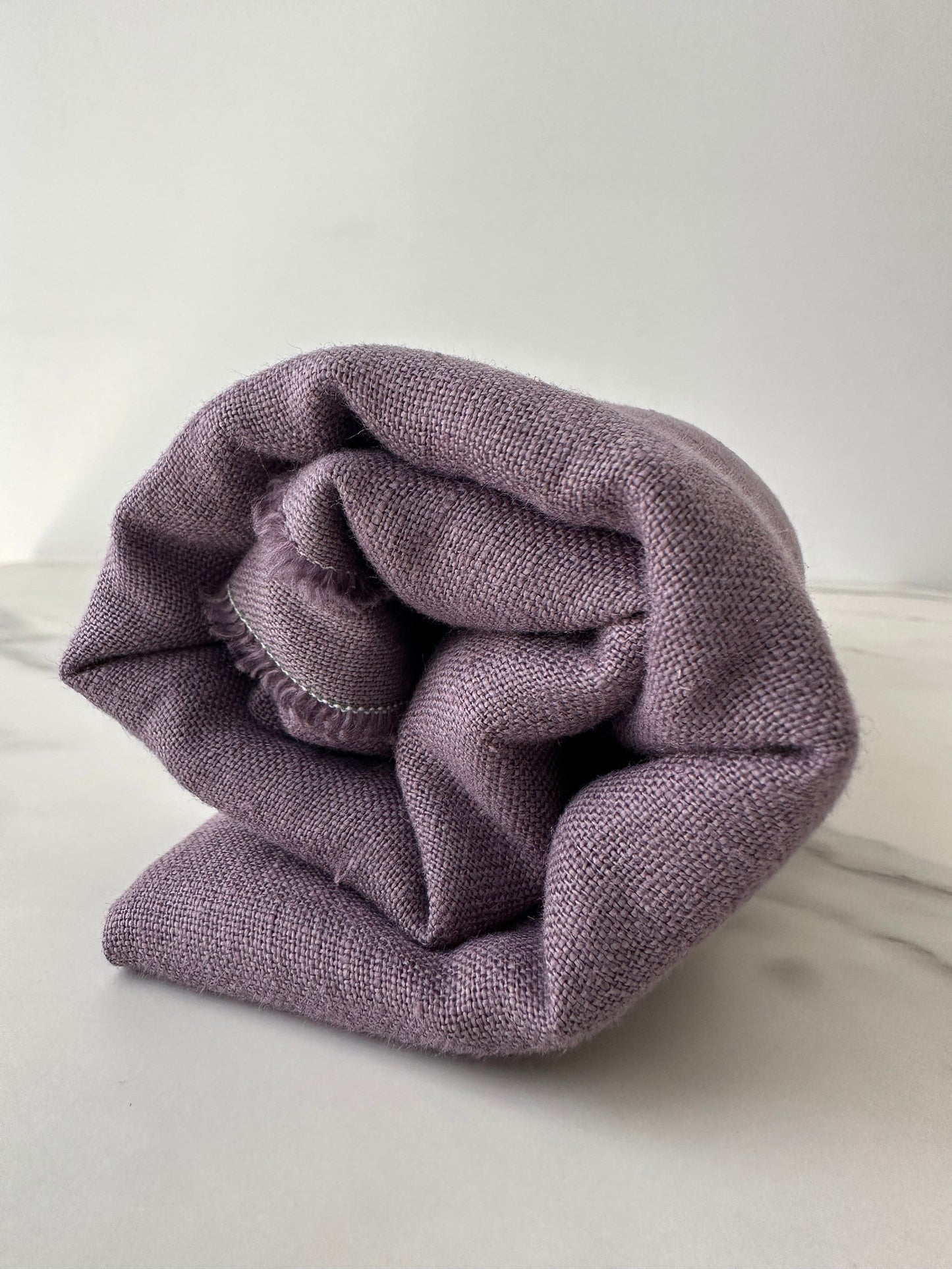 woven linen fabric side view to show texture and detail
