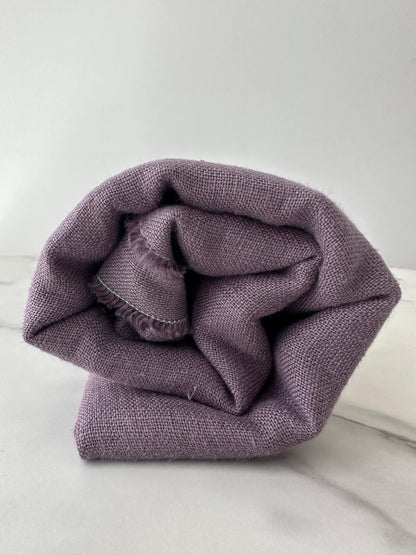 muted plum purple linen fabric roll up