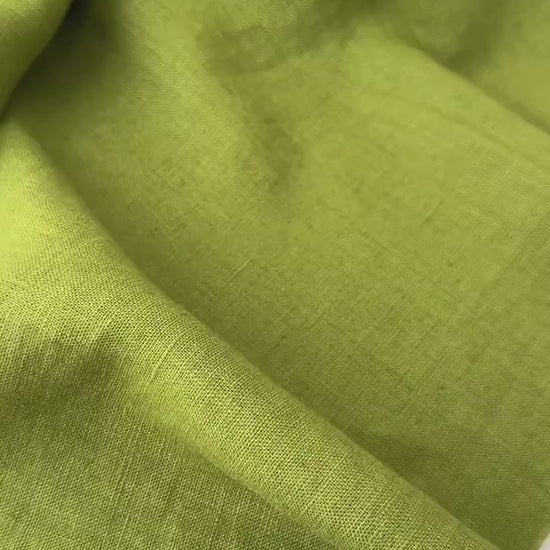 Linen Fabric by The Yard. Certified European Flax & OEKO-Tex 100. Mid weight Softened Woven Linen from U.S.A. Seller- Olive Green LN-OGR