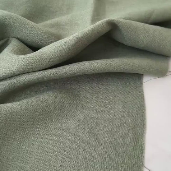 Linen Fabric by The Yard. Certified European Flax & OEKO-Tex 100. Mid weight Softened Woven Linen from U.S.A. Seller- Hunter Green LN-HUN