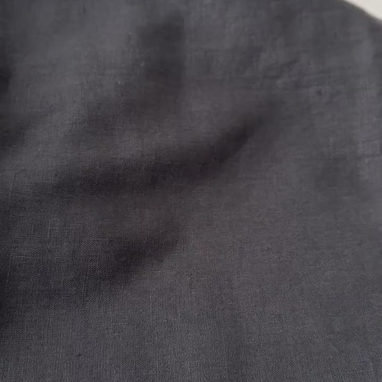 Linen Fabric by The Yard. Certified European Flax & OEKO-Tex 100. Mid weight Softened Woven Linen from U.S.A. Seller- Jet Black LN-JET