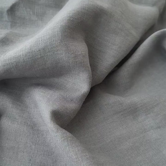 Linen Fabric by The Yard. Certified European Flax & OEKO-Tex 100. Mid weight Softened Woven Linen from U.S.A. Seller -Pebble LN-PEB