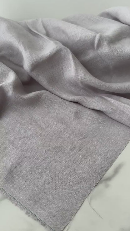 Linen Fabric by The Yard. Certified European Flax & OEKO-Tex 100. Mid weight Softened Woven Linen from U.S.A. Seller- Dove Gray LN-DGY