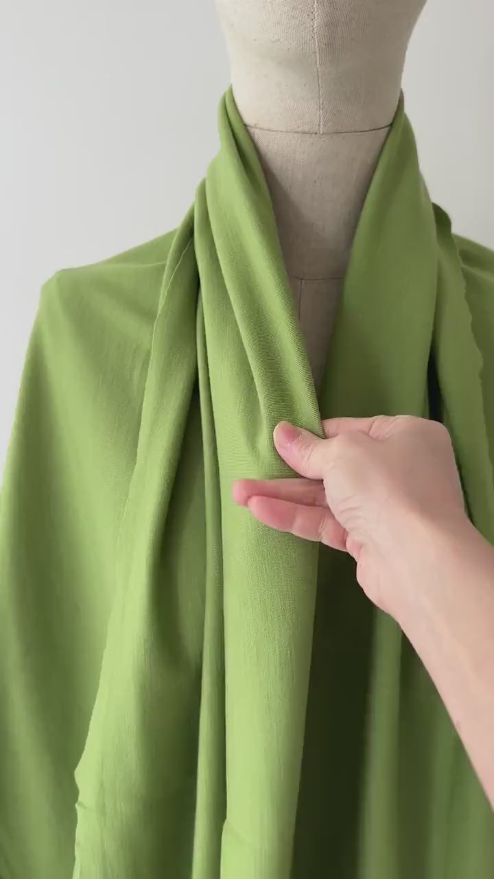 Medium Weight Merino Rib Interlock , 225 gsm -Avocado Green
