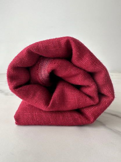 red garnet european linen fabric rich texture