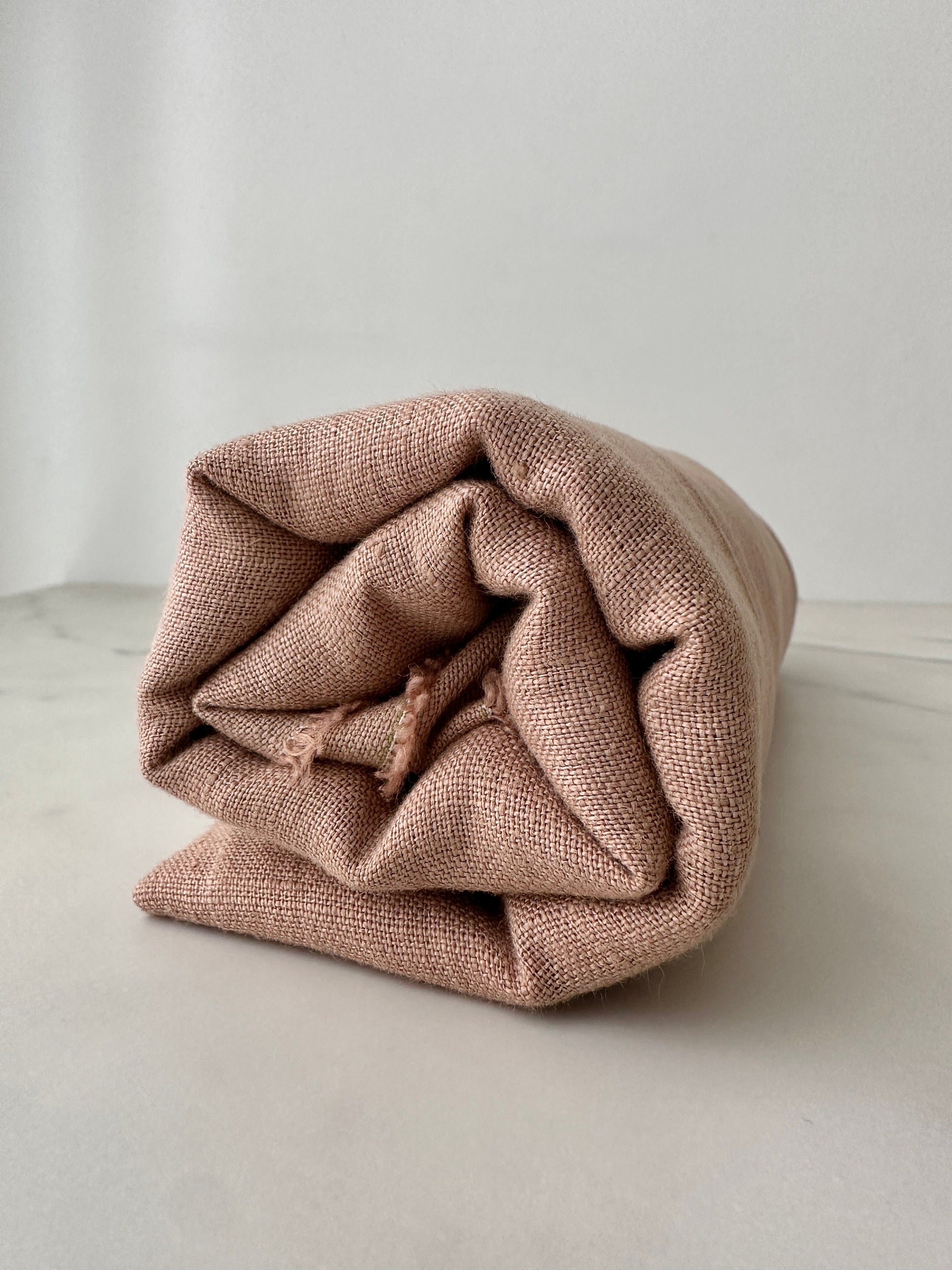 Certified European Flax & OEKO-Tex 100 on sand color.