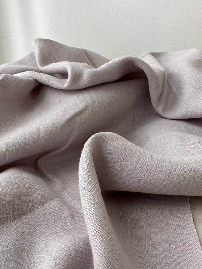 dove gray linen fabric folded to show color depth
