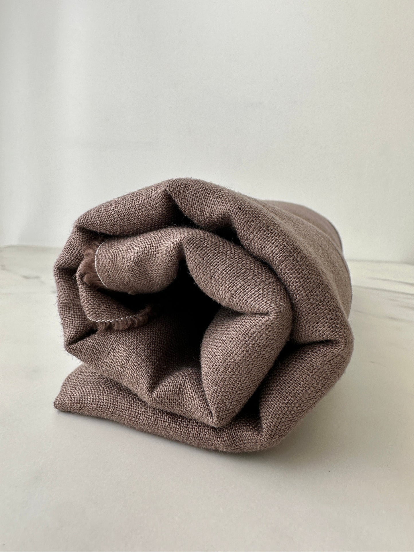 taupe linen fabric in calming taupe tone