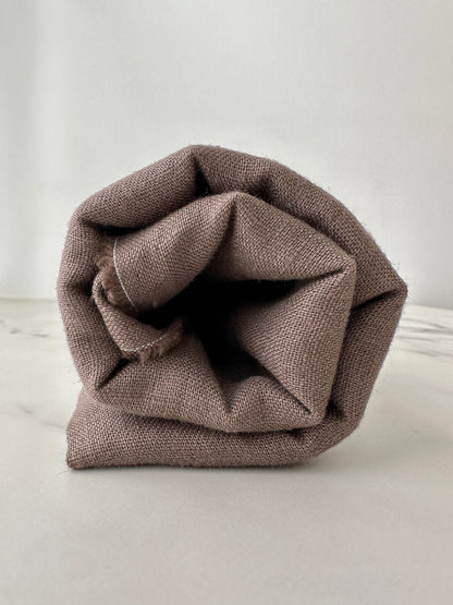 taupe linen fabric in earthy taupe tone