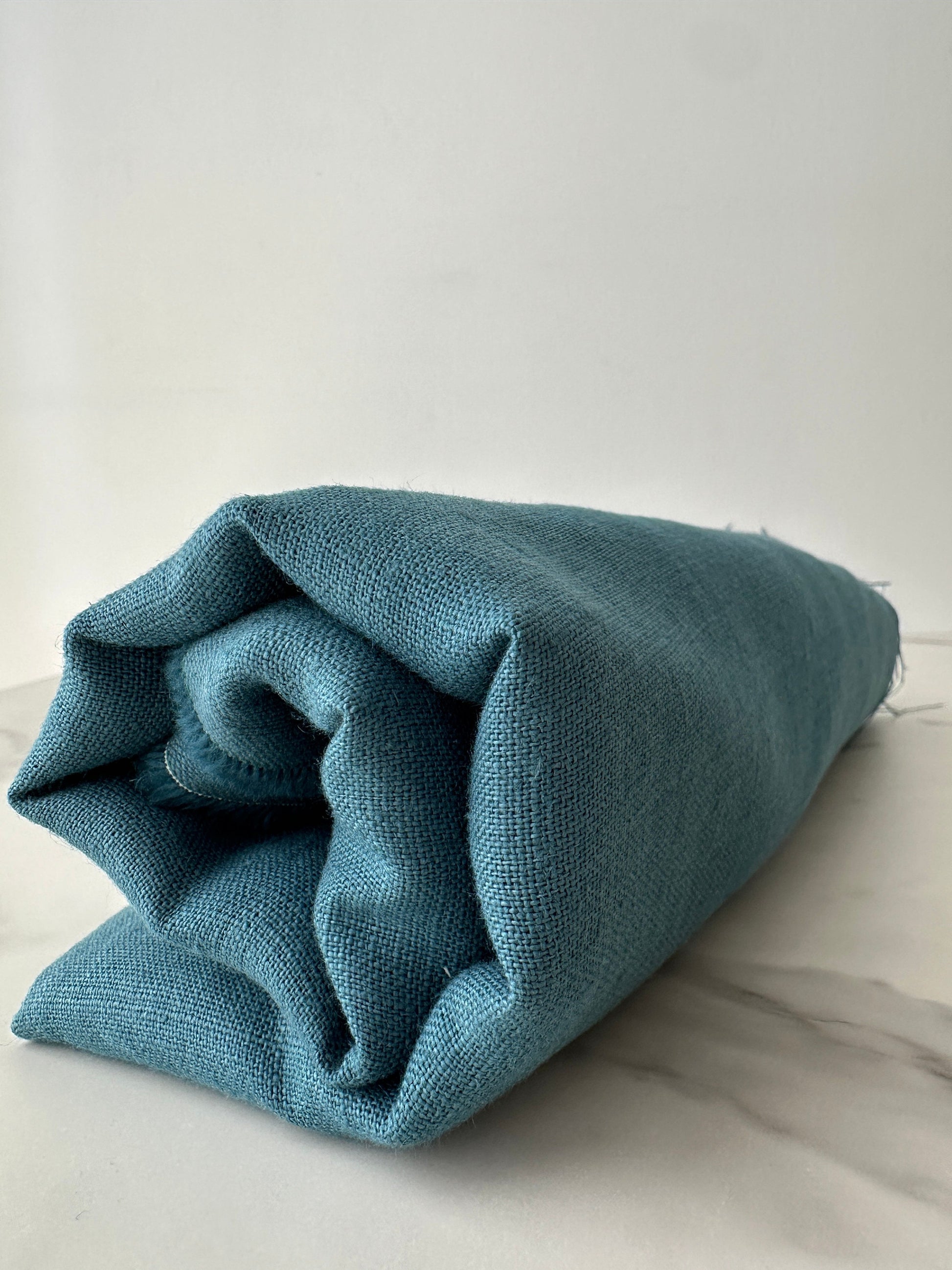 medium weight teal blue showing texture